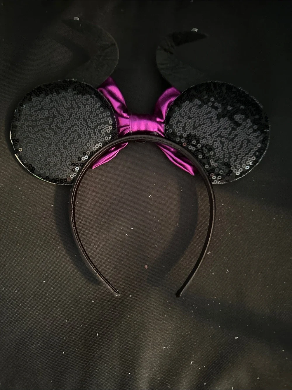 Wicked Purple and Green Flame Mouse Ear Headband - Costume Accessory